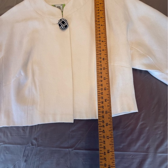 NWOT Elizabeth McKay White Cropped Poplin Jacket Size 2/XS MSRP $225 - Picture 3 of 9